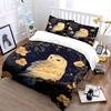 Starry Owl Decorative Art Set Soft Comfortable Duvet Cover Bedding Set Included 1*Duvet Cover & 2*Pillowcases, Gift
