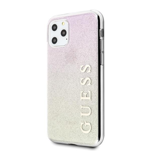 Guess Guhcn65Pcuglgpi Iphone 11 Pro Maxróżowo-Złoty/Gold Pink Hard Case Gradient Glitter