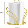 Gold Metal Tissue Roll Holder for Kitchen Paper Towel Holder Stand for Countertop, Dining Table Bathroom Premium Modern Napkin Holder for Home Décor