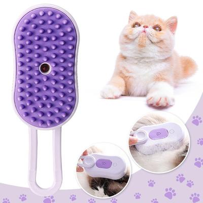 Pet Steam Brush Cat Dog Cleaning Steamy Electric Spray Massage Comb 3 In 1 Hair Removal Grooming Supplies Pet Accessories
