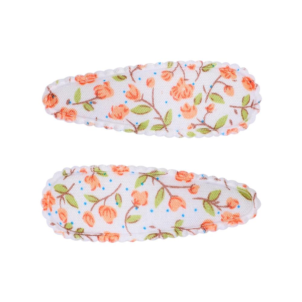 2 Stück/Set Bedruckte BB Haarspange Haaraccessoires Handgefertigt Leinwand Blume Haarspange Mädchen Süße Haarspangen Kopfschmuck Geschenk