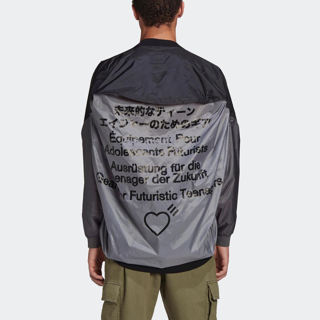 Adidas Originals X Human Made Trefoil Heart Print Logo Boxy Crew Neck Sweatshirt Men Sweatshirt Black GM4278