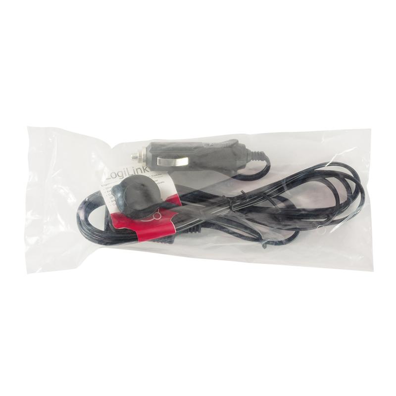 LogiLink Car Cigarette Lighter Socket Extension Cord 12V 60W 2m Black