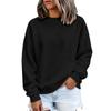 Women's Long Sleeve Color Round Neck Loose Fit Sweatshirt Soft Comfortable Casual Pullover for Everyday Wear