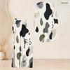 Women Plus Size Round Neck Three Quarter Sleeve Printed Flared Top And Flared Pants Two Piece Set
