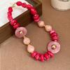 Elegant Summer Acrylic Beaded Necklace: Fashionable Round Clavicle Chain Jewelry