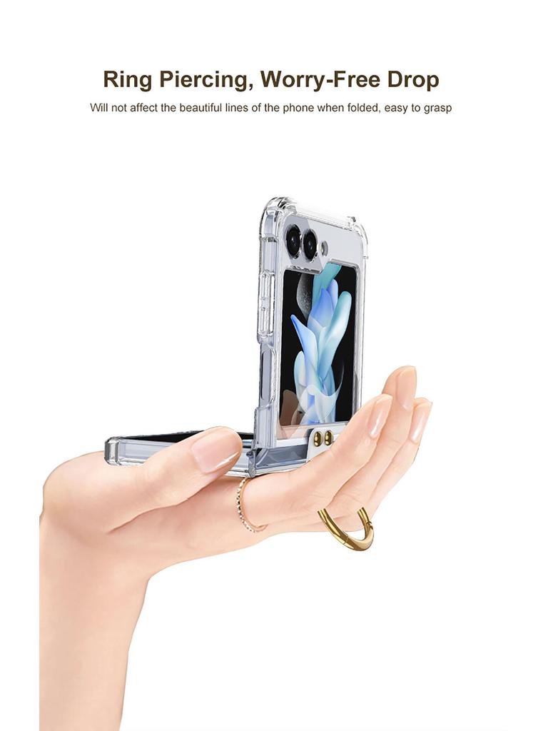 Samsung Z Flip5 Anti-Collision Phone Case with Airbag Ring for Wireless Charging