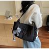 Solid Nylon Totes Bag Versatile Large Capacity Overlarge Drawsting Bag Light Weight Casual Women's Commutting