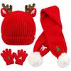 Children's Christmas winter velvet warm suit (including hats, scarves, gloves)