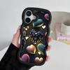 Y2K Leuchtende Herzen Wellige Kante TPU Handyhülle für iPhone 17 16 15 14 13 12 11 Air Pro Max Plus Buntes Cover