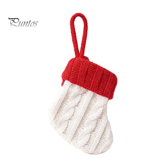 Xmas Tree Hanging Decorations Christmas Tableware Holder, Knitted Stockings Spoon Knife Fork Decorative Pendants for Trees Bag Fireplace, Tree,