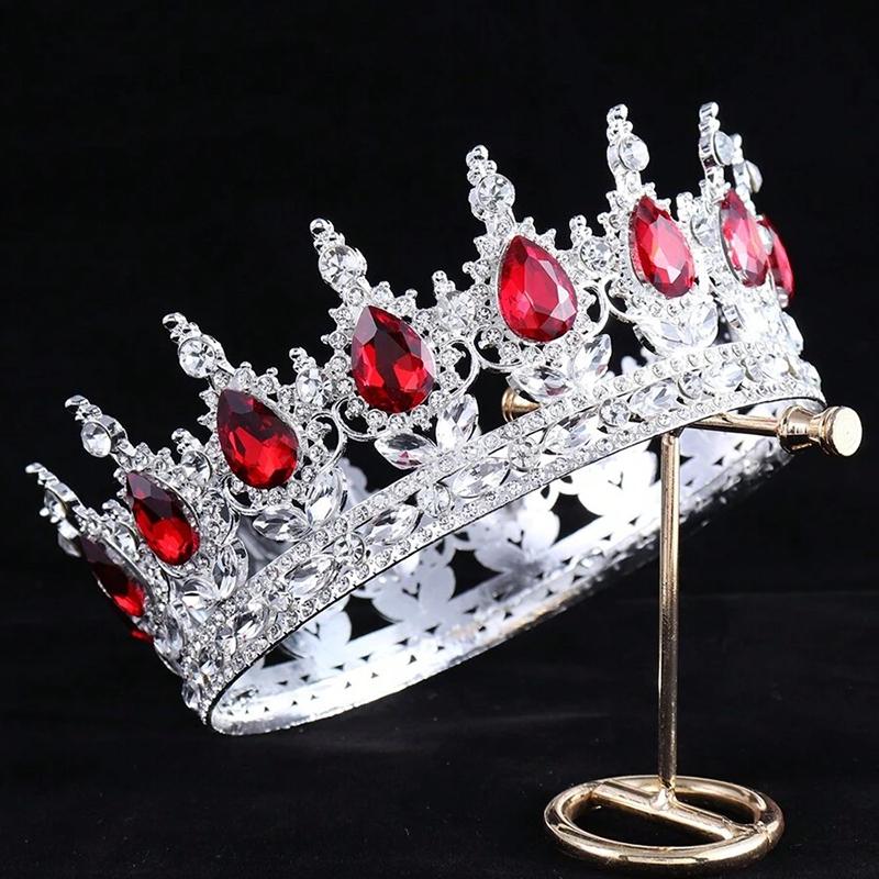 1pc Luxury Jewelry Bride Tiaras Crown Colorful Gemstones Birthday Ceremonies Photography Props Fashion Hair Accessories Crown