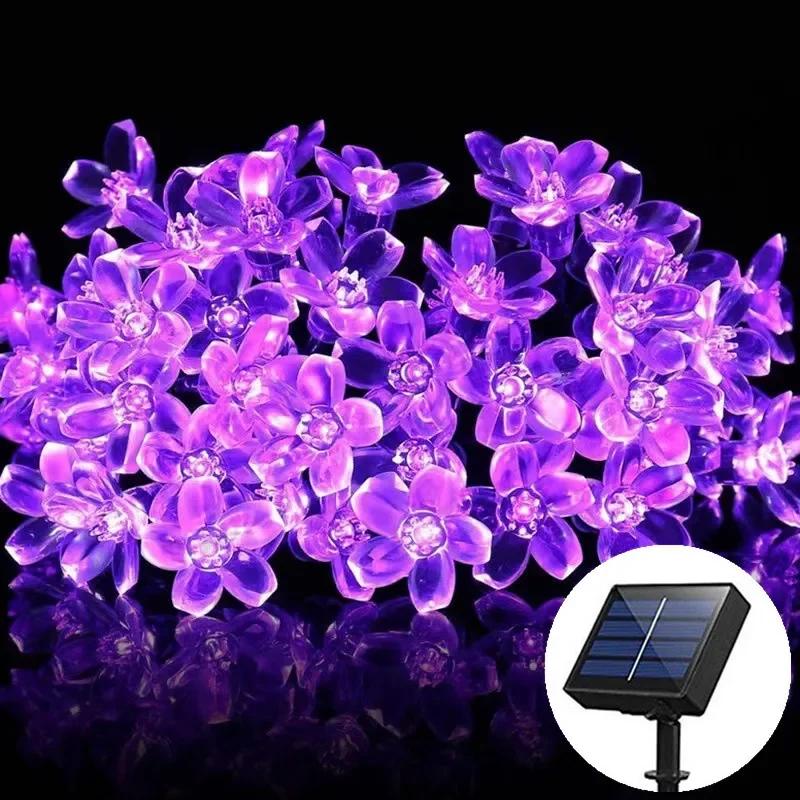 

Solar Cherry Blossom LED String Lights Outdoor Decorative Flower Lights for Lawn Garden Christmas Wedding Party Home Decoration