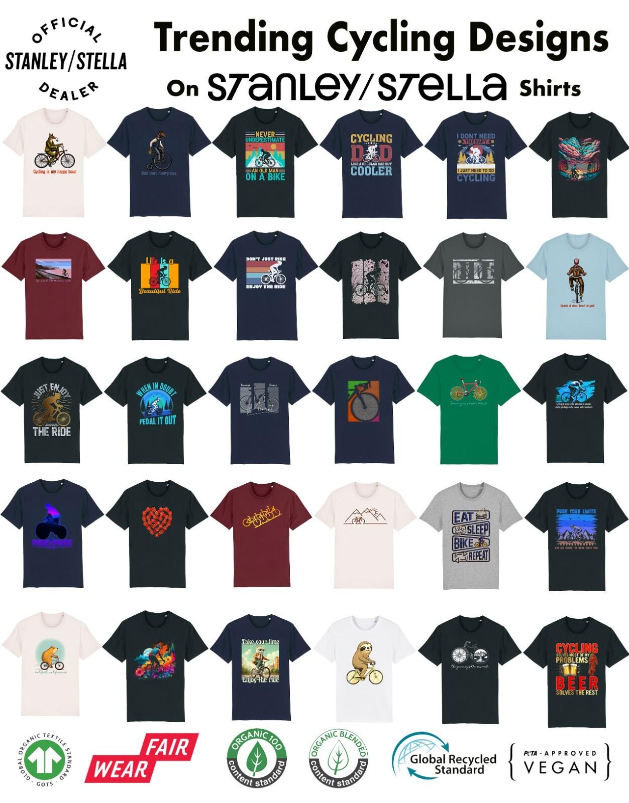 Mens Cycling T-Shirt Mens Womens Tees Top Choice Of Design Cyclist Father Birthday Christmas Gift Dad S