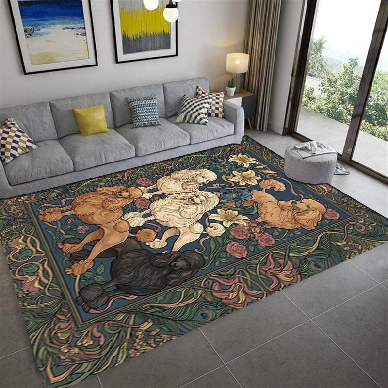2025 New Poodle Carpet Rug for Living Room Bedroom Home Sofa Decoration,Kids play Non-slip Floor Mat100