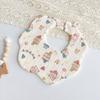 Cotton Yarn Baby Cotton Bibs Flower Shape Baby Drooling Bibs Soft Saliva Towel  Infant