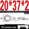 201 Stainless Steel Flat Washer Shim, GB97, Sizes M3 to M30