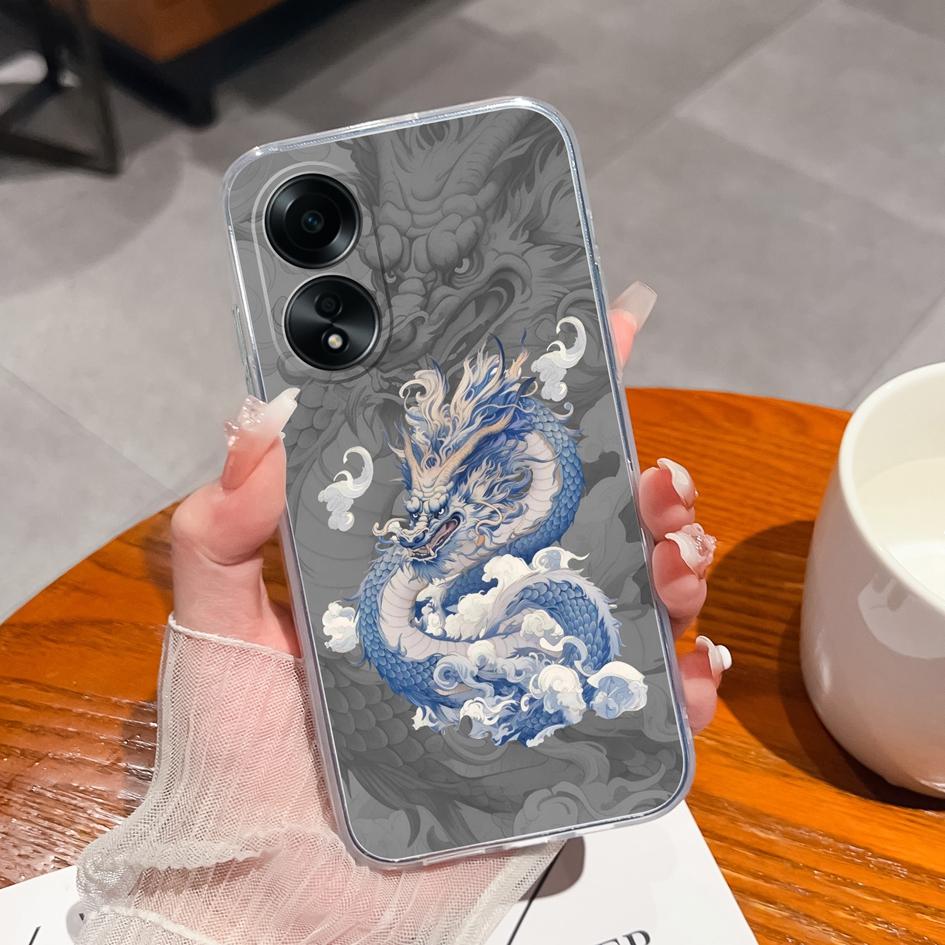 Carcasă nouă pentru Oppo A58 A57 A57S A57e A77 A77S A78 A79 A98 A38 A2 F23 K11 4G 5G Model animal drăguț din silicon transparent anti-alunecare Carcasă durabilă pentru Oppo Capa