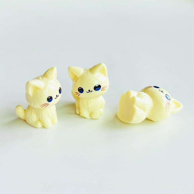 10 Stück Niedlicher Cartoon 3D Stereoskopische Simulation der Kätzchen-Serie Harz Scrapbooking DIY Schmuck Geschenk Haarspangen Zubehör A148