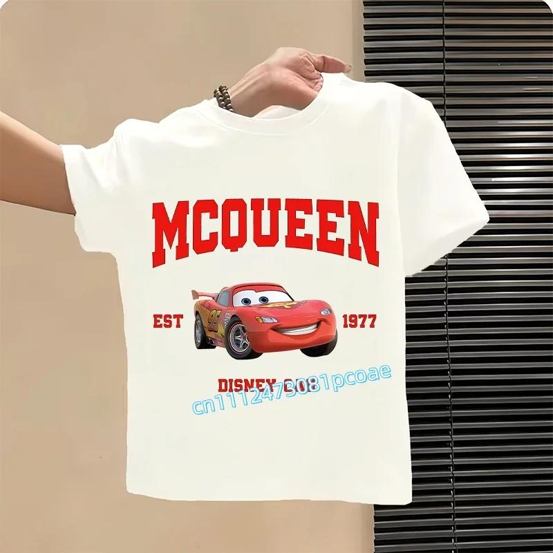 2026 Cars of the Universe Children's Pure Cotton Short-Sleeved Boys' Sports Shirt Girls' Casual Top Cartoon Print Summer T-Shirt