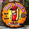 Vintage Hot Dog Cartoon Aluminium Wandschild x cm T Flaches Design Außenkunst Dekoration für Küche Bar Garten Garage