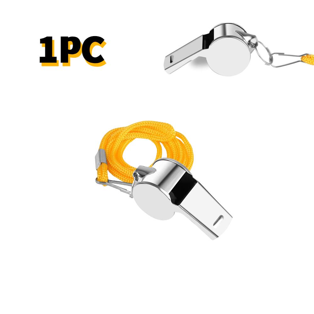 

Свисток для выживания с веревкой Свистки для поддержки Громкий четкий звук Свисток для футбола, баскетбола Тренировочный свисток из нержавеющей стали