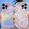 Purple Crystal Cherry Wave Case for iPhone 17 Air 16 E 15 14 Plus 13 12 Mini 11 Pro Max Liquid Silicone Shockproof Covers Funda