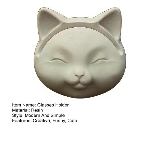 Brillenhouder Standaard voor Bureau Schattig Kattengezicht Brillenhouder Hars Zonnebril Displayrek voor Nachtkastje Huis Kantoor Bureau Decoratie