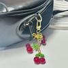 Y2K Simulation Cherry Fruit Keychain Korean Fresh Sweet Keyring  Women Bag Pendant Key Hanging Decoration Girl Gifts
