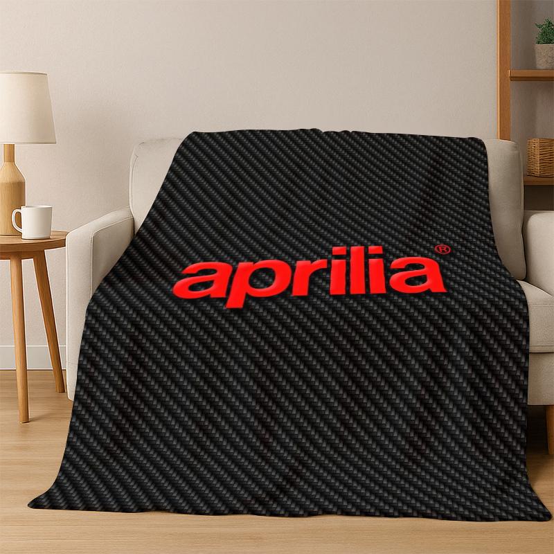 Racing Car Aprilia Logo Moto Flannel Blanket Soft Warm Blanket Throw Blanket for Bedroom Living Room Bed Travel Picnic Gift