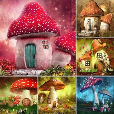5D DIY Diamant Malerei Landschaft Pilz Haus Kreuzstich Kit voller quadratischer Stickerei Mosaik Kunst Bild von Strass Dekor