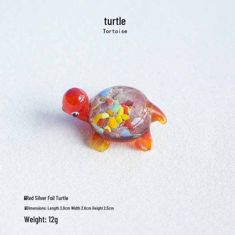 Handcrafted Glass Cartoon Animal Ornaments - Crab & Turtle Decor