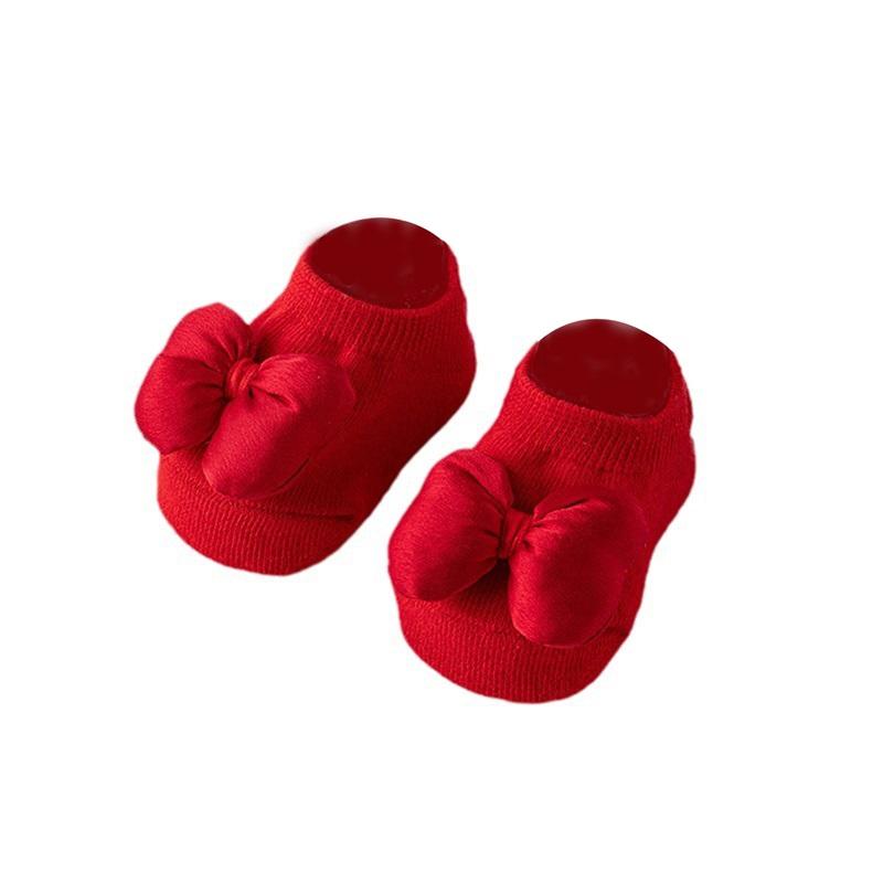

Suefunskry Toddler Baby Girls Socks with Non-Slip Grips 3D Bow Cute Floor Crawling Ankle Socks S 0-1Year