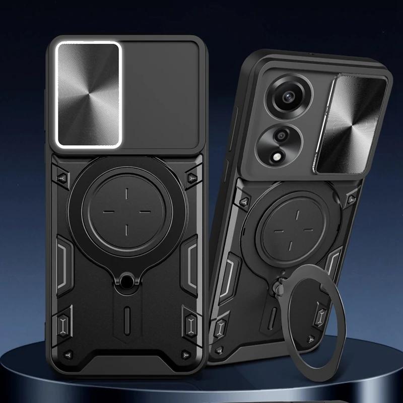 Kickstand Armor Schutzhülle Für OPPO A60 A80 A79 5G A18 A38 A58 A78 A98 5G Hülle Linsenschutz Stoßfest Funda Coque Capa