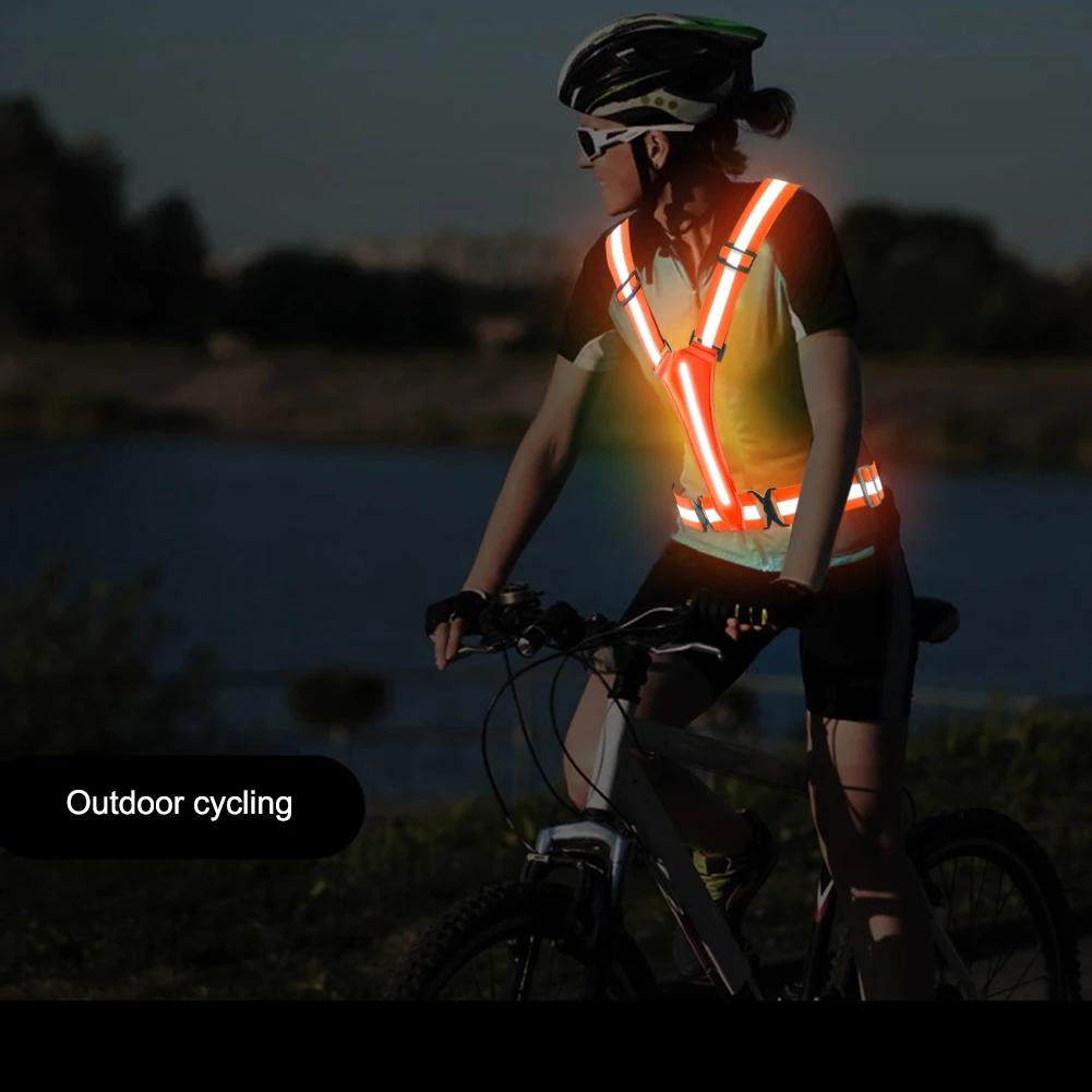 5 Lights Colors High Visibility Reflective Running Gear Rechargeable Light up Running Vest for Walking Running Cycling