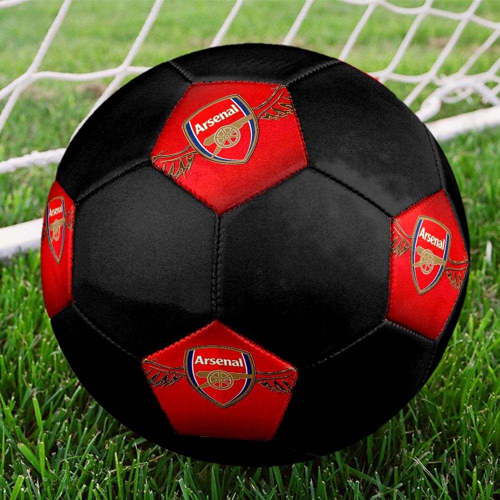 Pallone da Calcio Arsenal Football Club Taglia 5, Cucito a Macchina in PVC, Resistente e ad Alto Rimbalzo, Adatto a Tutte le Età, Merchandising per tifosi, Partite e Uso all'Aperto.