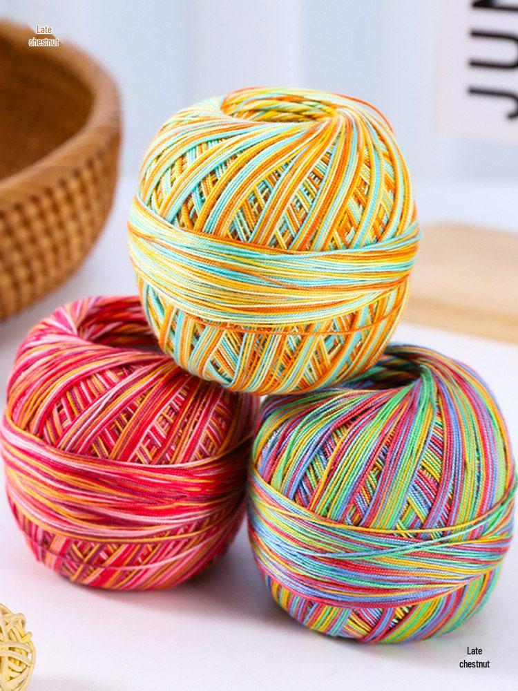 No. 7 Soft Silk Lace Yarn - Hand-Knitted, Strong Twist for Summer and Short Sleeves