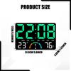 Digital Wall Clock LED Display Timer with Temperature Humidity Adjustable Brightness for Home Office Living Room Decor