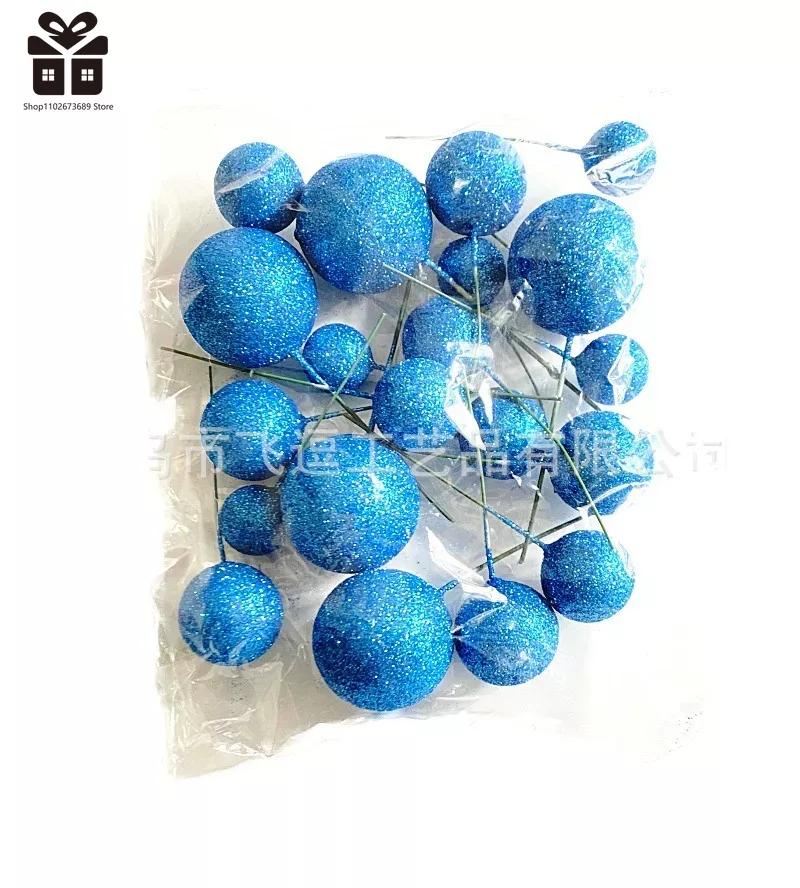 20PCS Cake Topper Ball Set 2cm-4cm Spheres DIY Birthday Cake Decoration for Party Celebrate Wedding Glitter Balls