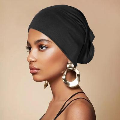Gorro tubular multicolor que no hace bolitas ni se decolora - Algodón mercerizado puro sólido, Pañuelo de algodón para la cabeza, Elástico para mujer, Transpirable.