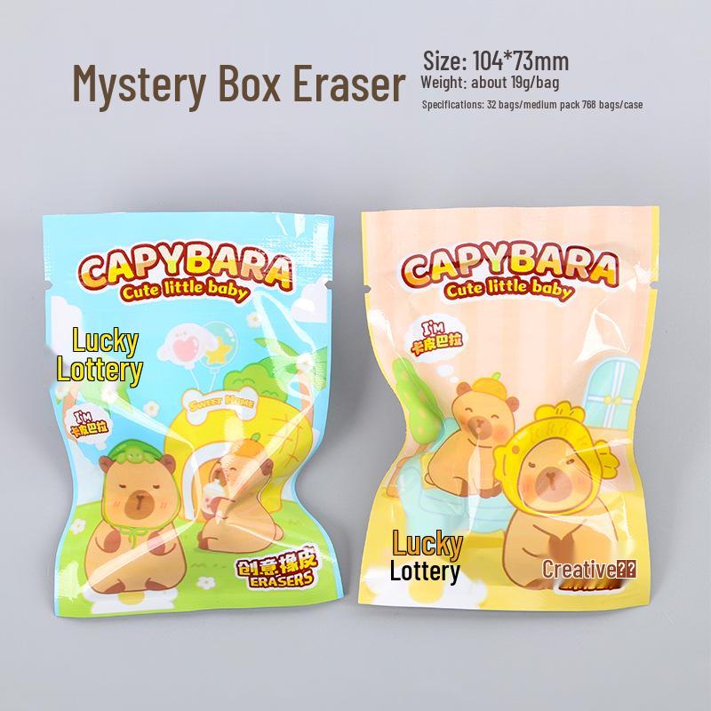 Capybara Surprise 3D Eraser: Cute Cartoon Dust-Free Stationery