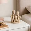 Figurine abstraite Famille de 3 Personnes Statuette Parents Modernes et Enfant Sculpture de Famille en Résine pour Salon Chambre à Coucher Table Table de Chevet Étagère d'Entrée Décoration de Maison