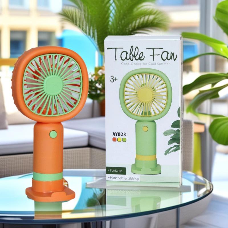 USB Rechargeable Mini Handheld Fan with Strong Wind & Base