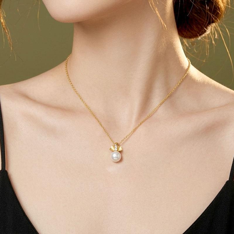 S925 pure silver pearl necklace, light luxury, niche women's pendant, collarbone chain, fashionable women's high-end jewelry, daily wear jewelry gifts