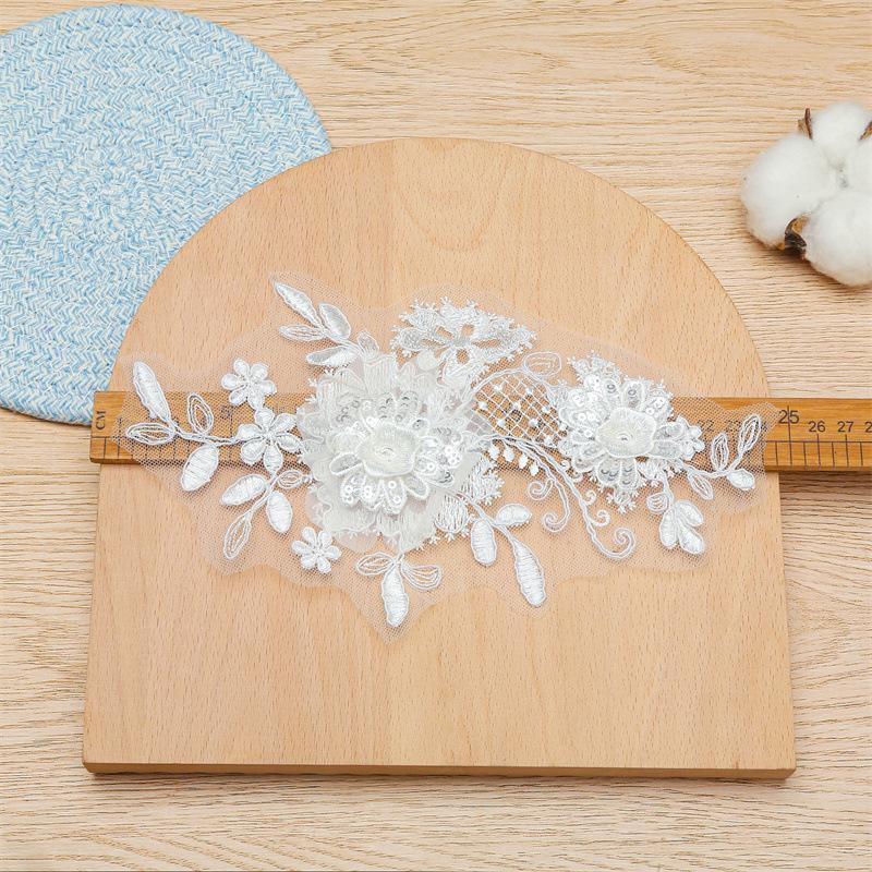 Beads Car Stock Three-Dimensional Embroidery Pair Of Flowers Lace Lace Sticker Flower Material Accessories Clothing Clothes Decorative Flower Pieces