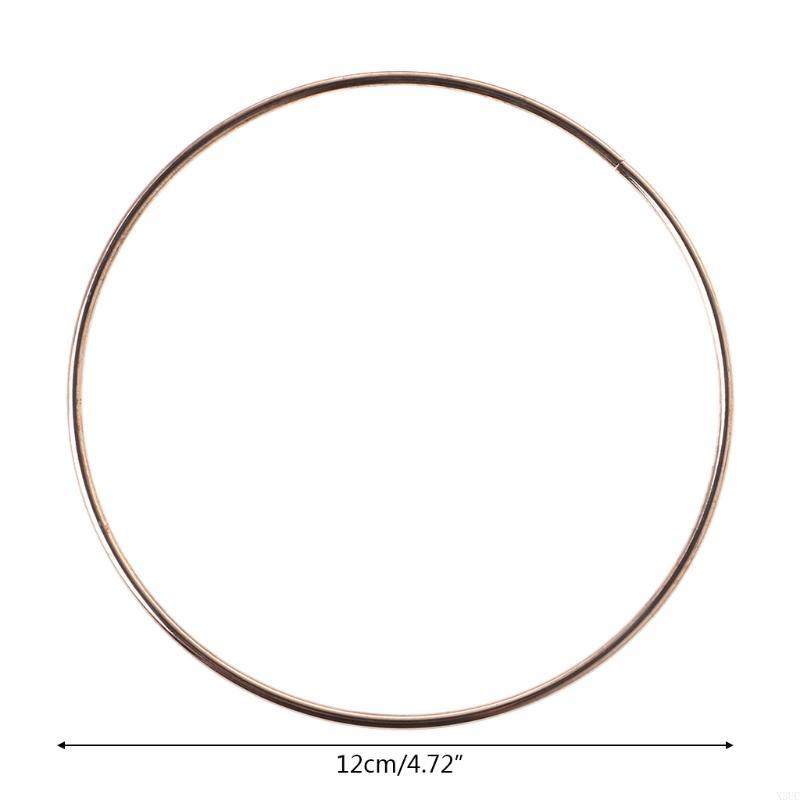 Round Dreamcatch Circle Gold Color Round Wire Wreath Making for Independence Day Flower Making Supply X3UC