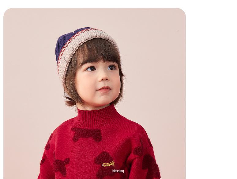 Antibacterial Temperature Lock Kids' Red Sweater - Autumn Pullover for Boys and Girls