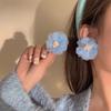 Silver Needle Seaside Vacation Camellia Flower Stud Earrings Female, New French Retro Super Fairy Sweet Earrings Earrings