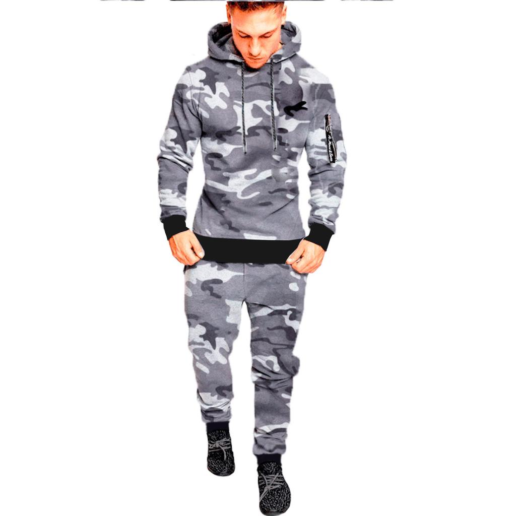 Men's Outdoor Camo Pullover & Fitness Set