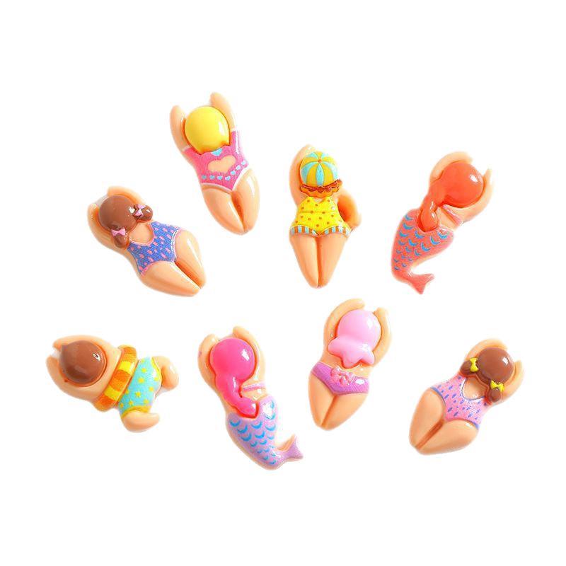 6Pcs Swimming Boys Girls Sports Resin Ornaments For Shoes Bags Cups Diy Funny Bracelet Decoration Charms Fit Birthday Present